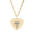 Hidden Message Engraved Heart Necklace — Secret Split Locket with Cross & Initials