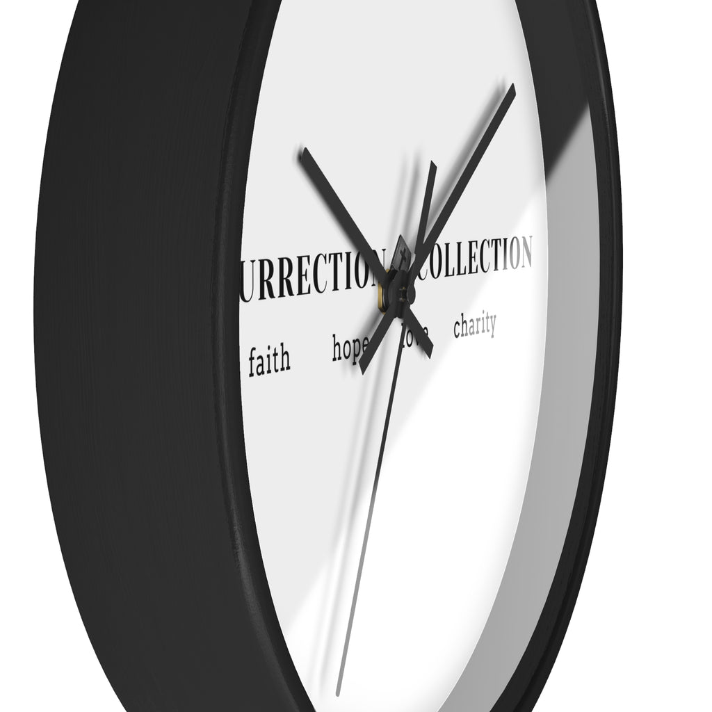 Resurrection Collection Wall Clock — Faith Hope Love Charity Minimalist Decor