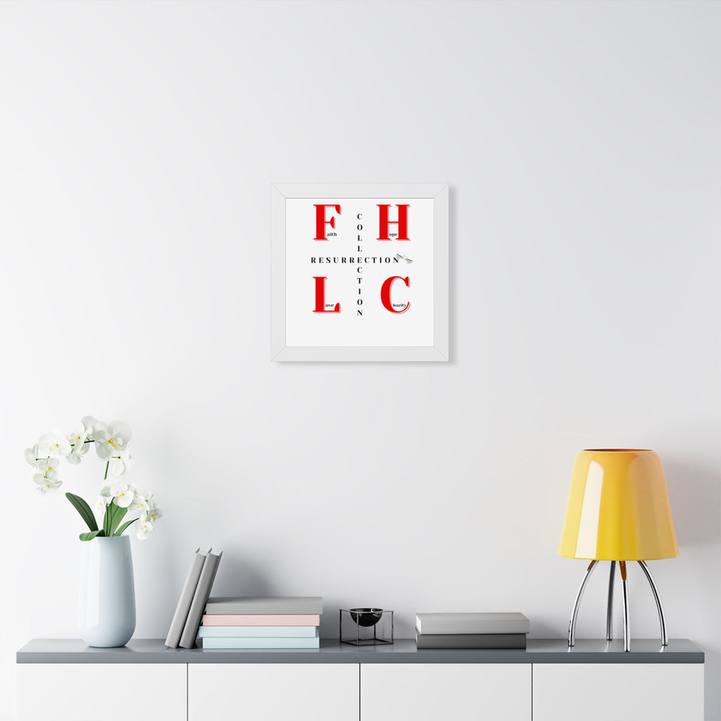 Resurrection Collection Framed Poster — Faith Hope Love Charity Vertical Art