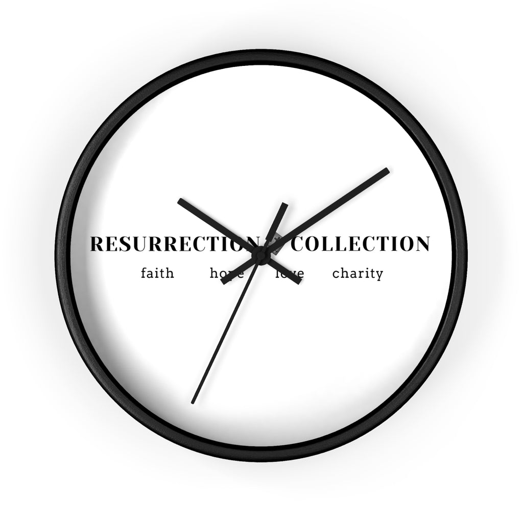 Resurrection Collection Wall Clock — Faith Hope Love Charity Minimalist Decor