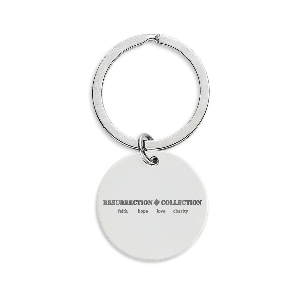 Engravable Stainless Steel Round Keychain — Personalized Photo/Name Token