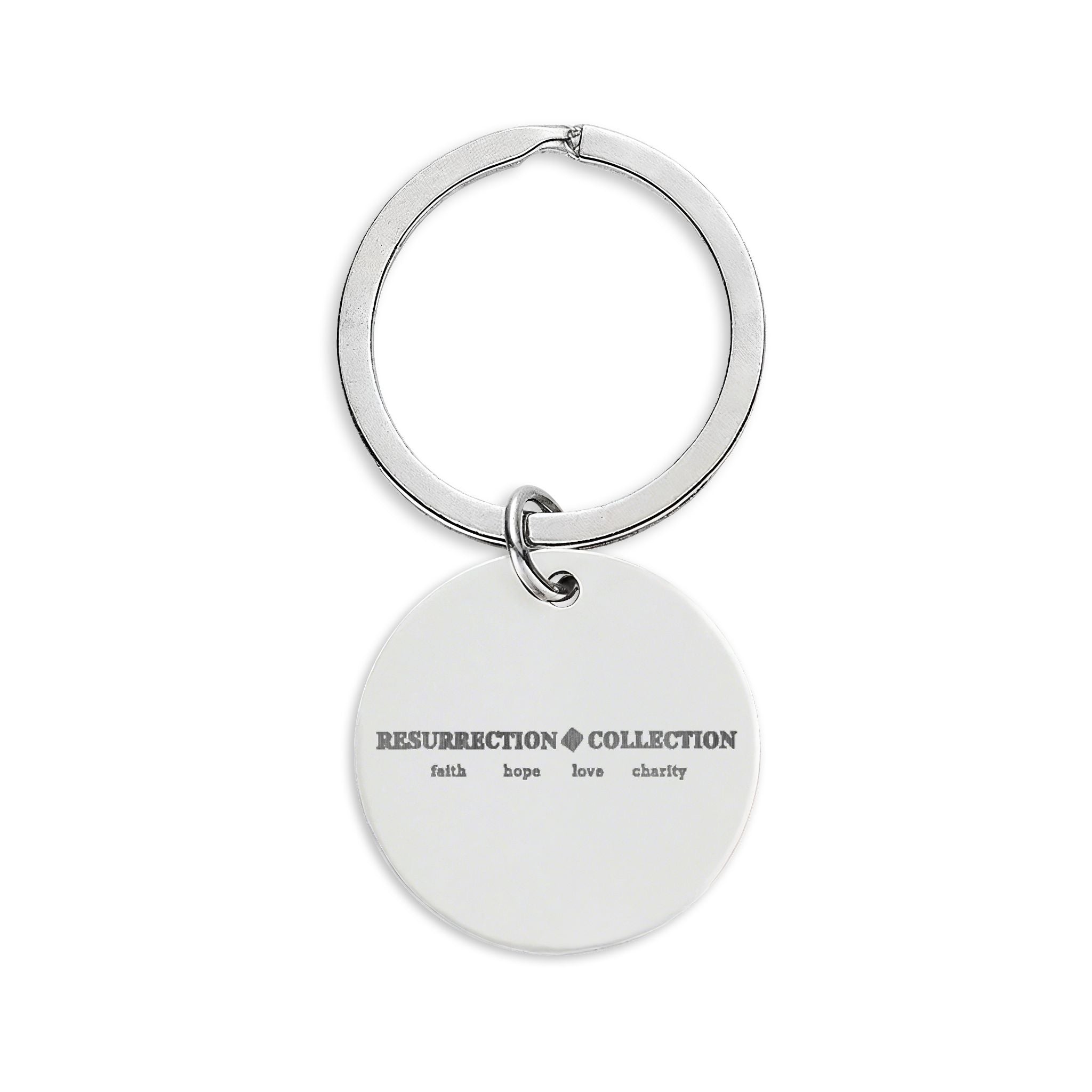 Engravable Stainless Steel Round Keychain — Personalized Photo/Name Token