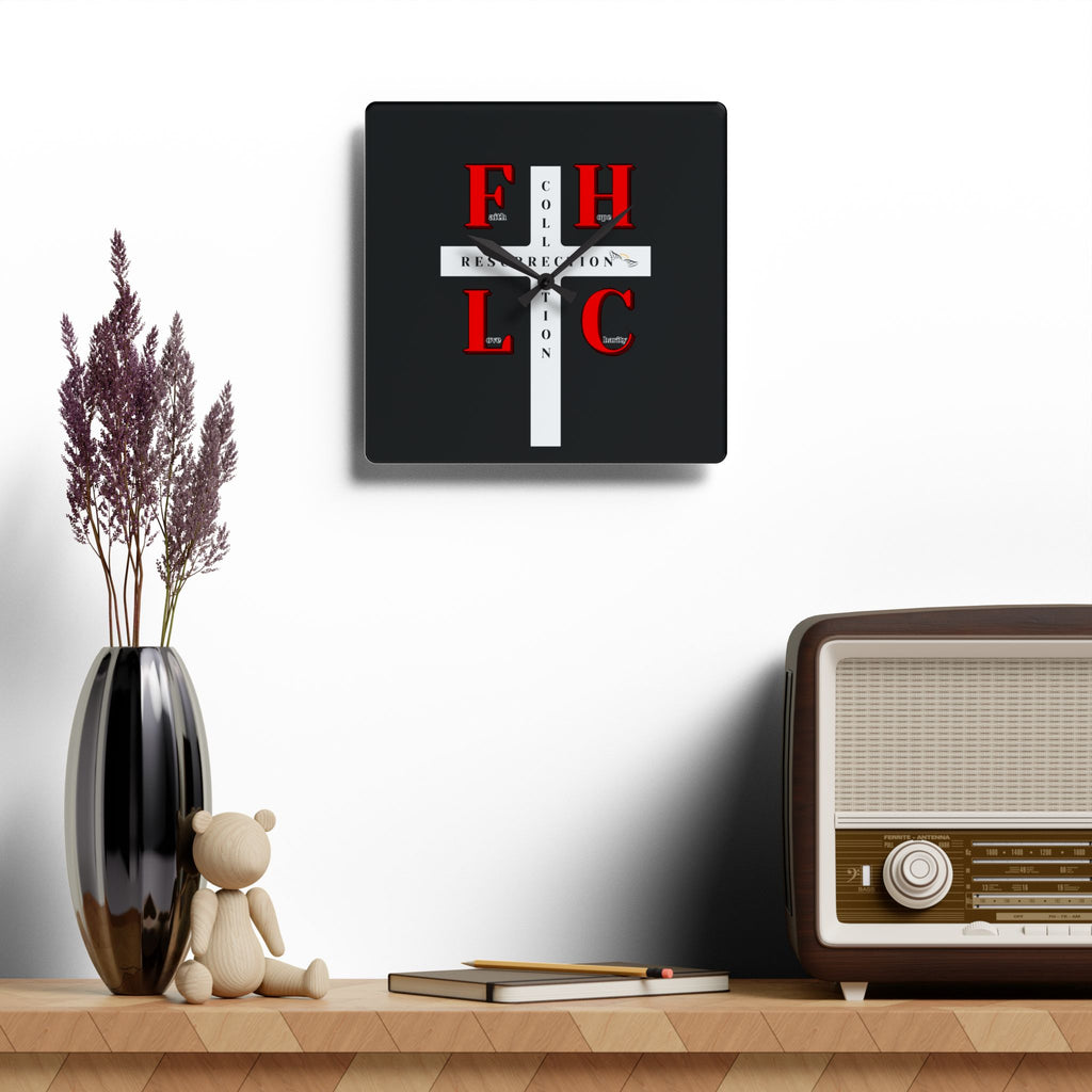 Resurrection Collection Cross Acrylic Wall Clock — Faith-Inspired Home Décor