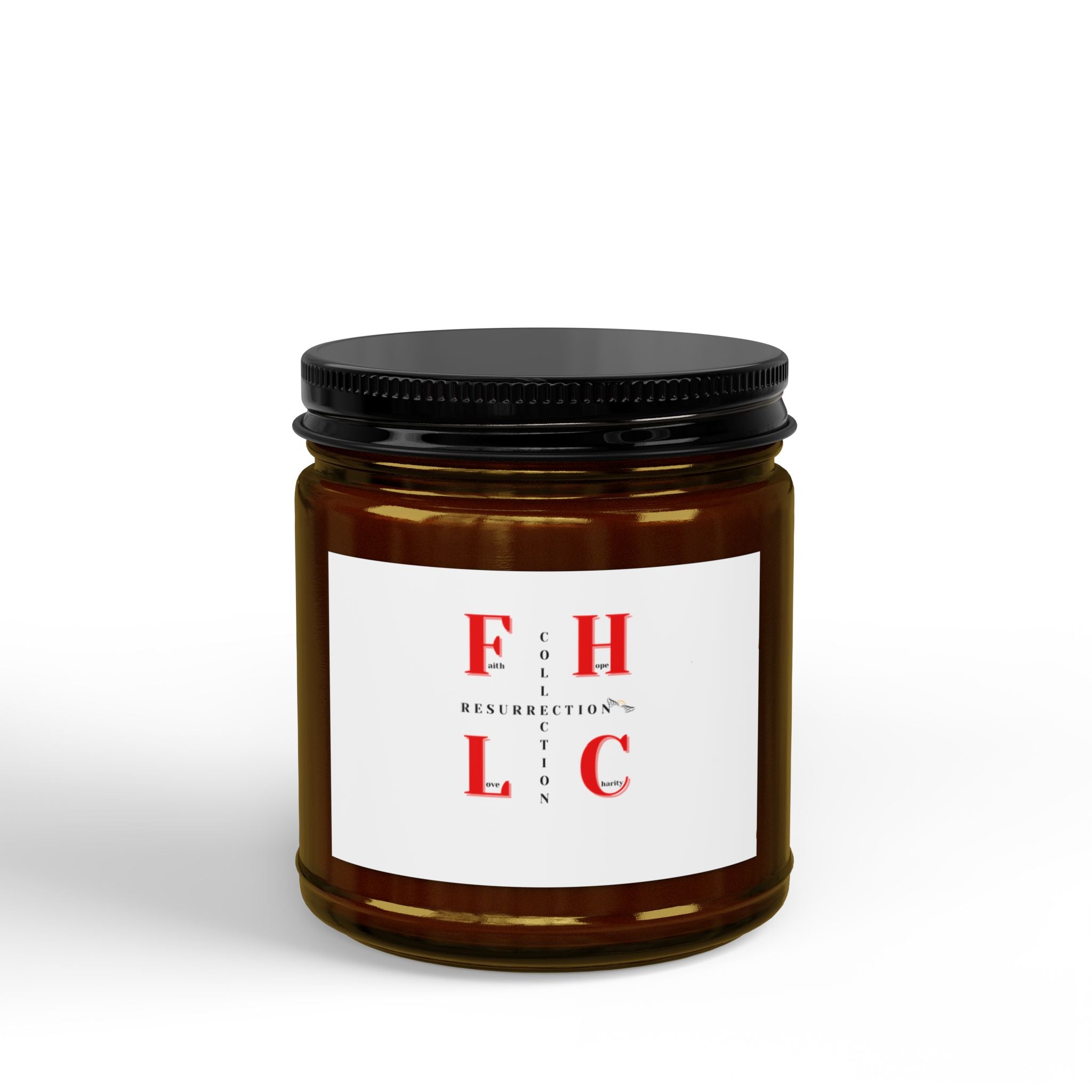 Soy Scented Candle Jar — Amber Glass with Black Lid (4oz & 9oz)