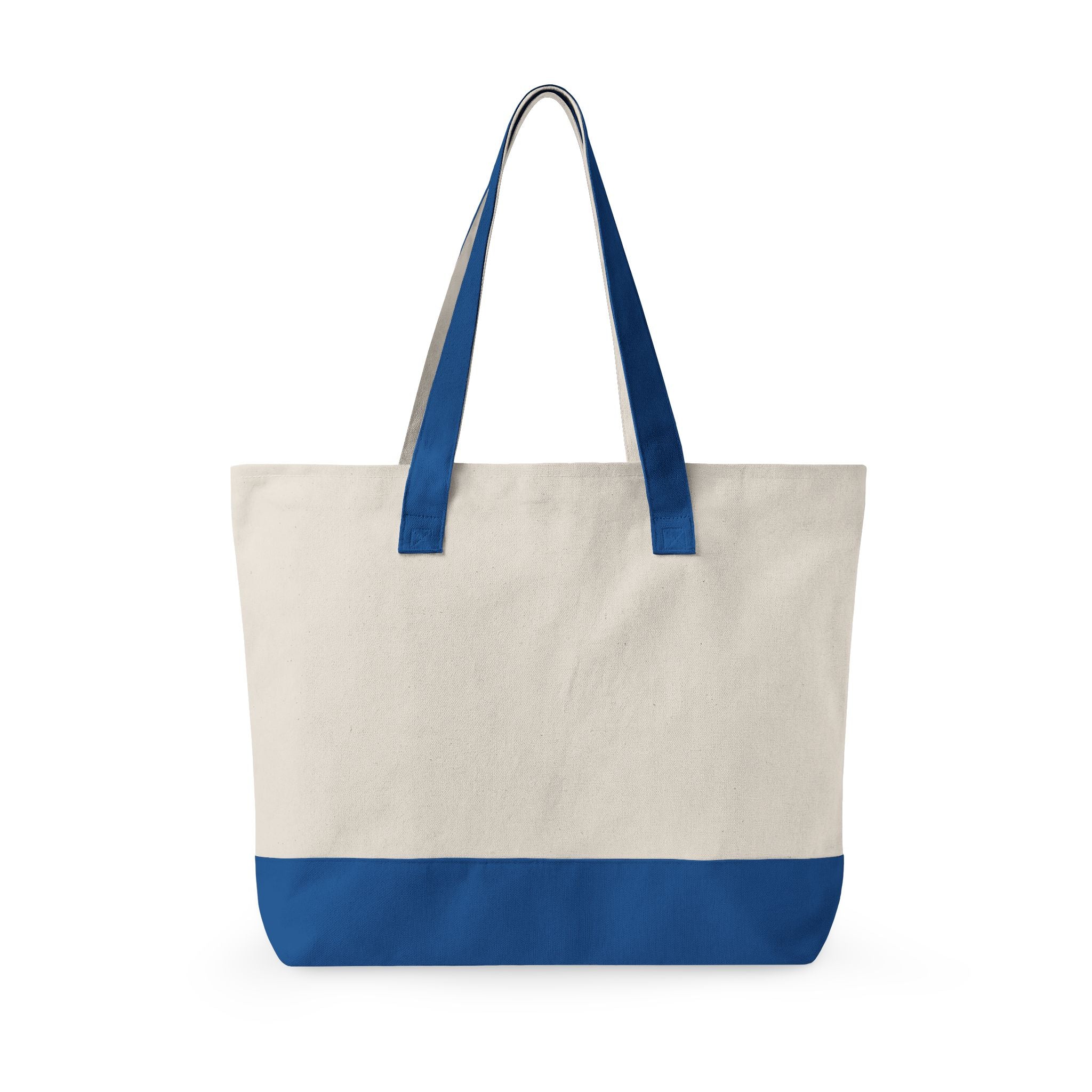 Canvas Zipper Tote Bag — Everyday Market Tote with Front Zip Pocket