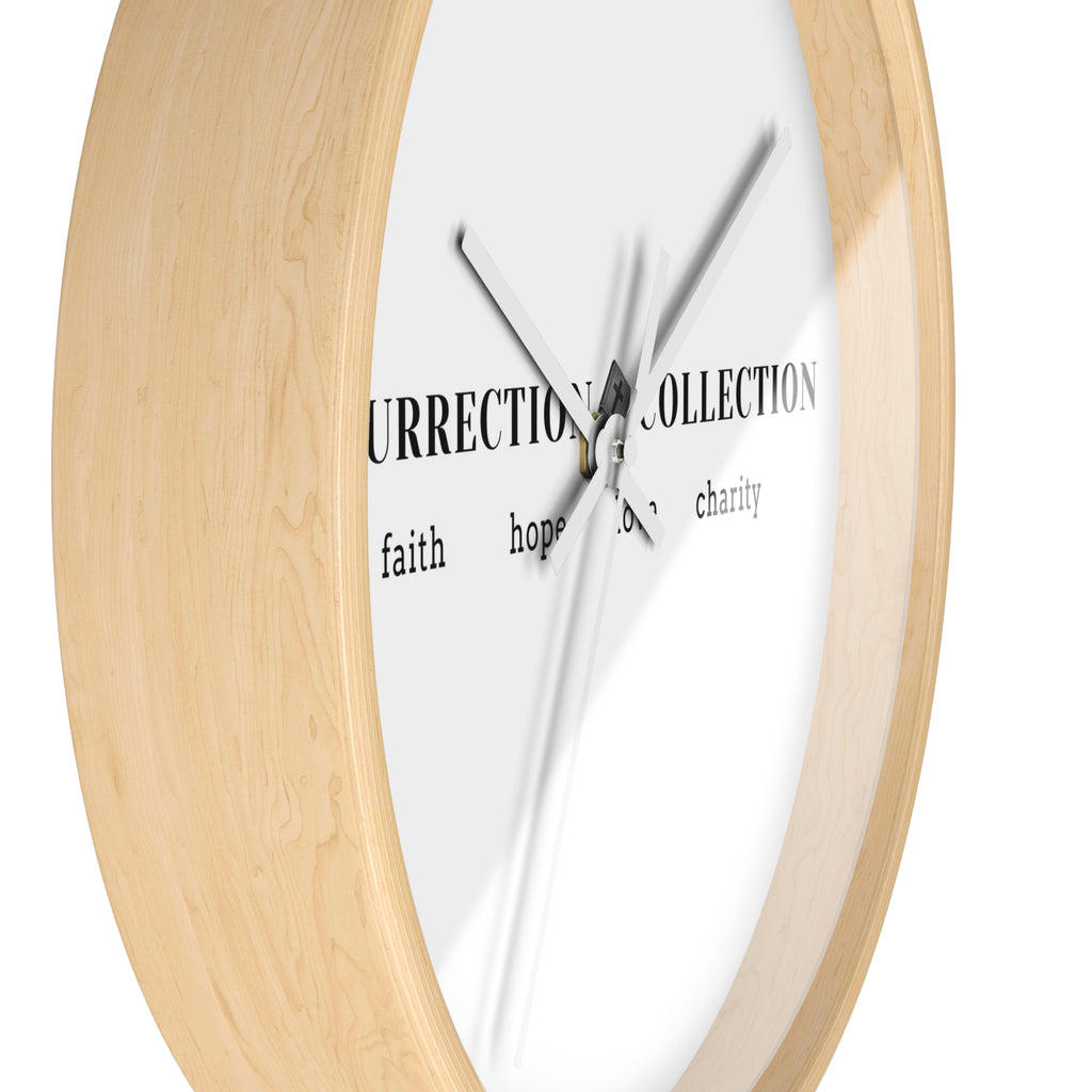Resurrection Collection Wall Clock — Faith Hope Love Charity Minimalist Decor